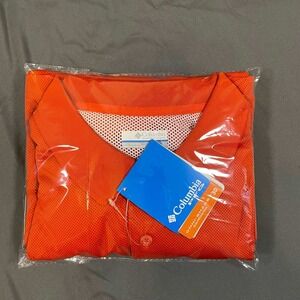 NWT Columbia PFG Perfect Cast Polo Shirt Mens Large Orange Omni-Shade UPF 30